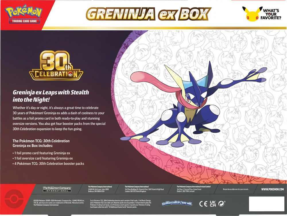 Pokémon: 30th Celebration – Greninja ex Box